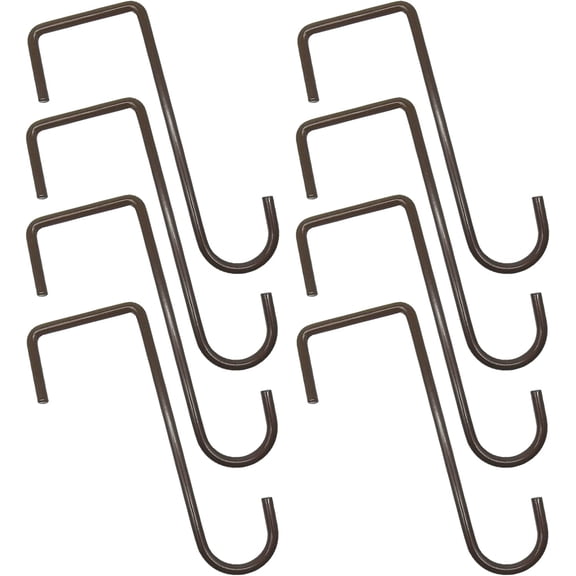 Vinyl Fence Hooks Patio Hooks Brown - 8 Pack 2 x 6 inch, Hangers for Indoor & Outdoor Hanging Lights, Plants & Planters, Bird Feeder, Decorations, Sprinkler, Hose