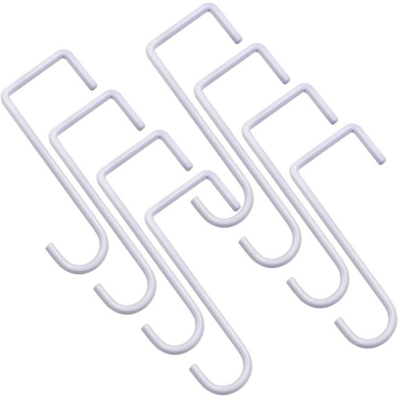 Vinyl Fence Hooks Patio Hooks White Powder Coated Steel Hangers fits Easily for Indoor & Outdoor Hanging Lights, Plants & Planters, Bird Feeder, Pool Equipment, 2x6inch/3X8inch