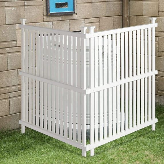 Vinyl Fence Panels 2 Pack Outdoor Picket Privacy Screen Fence, 2PCS White PVC Fence Panel, 48" H X 36" W (White)