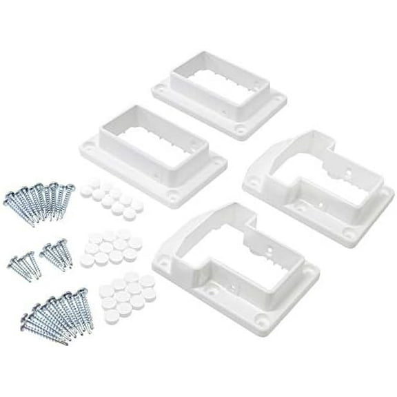 Vinyl Fence Railing Deluxe Bracket Kit- 2 Sets | Vinyl Fence Brackets | T- Top Brackets (White)$$Tools & Hardware Other
