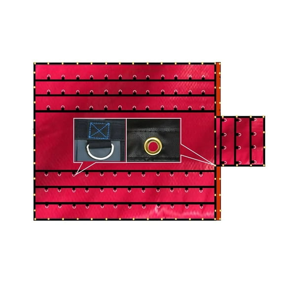 Vinyl Flatbed Tarps 18oz Lumber Tarp 20x27 (6' Drop) - Red