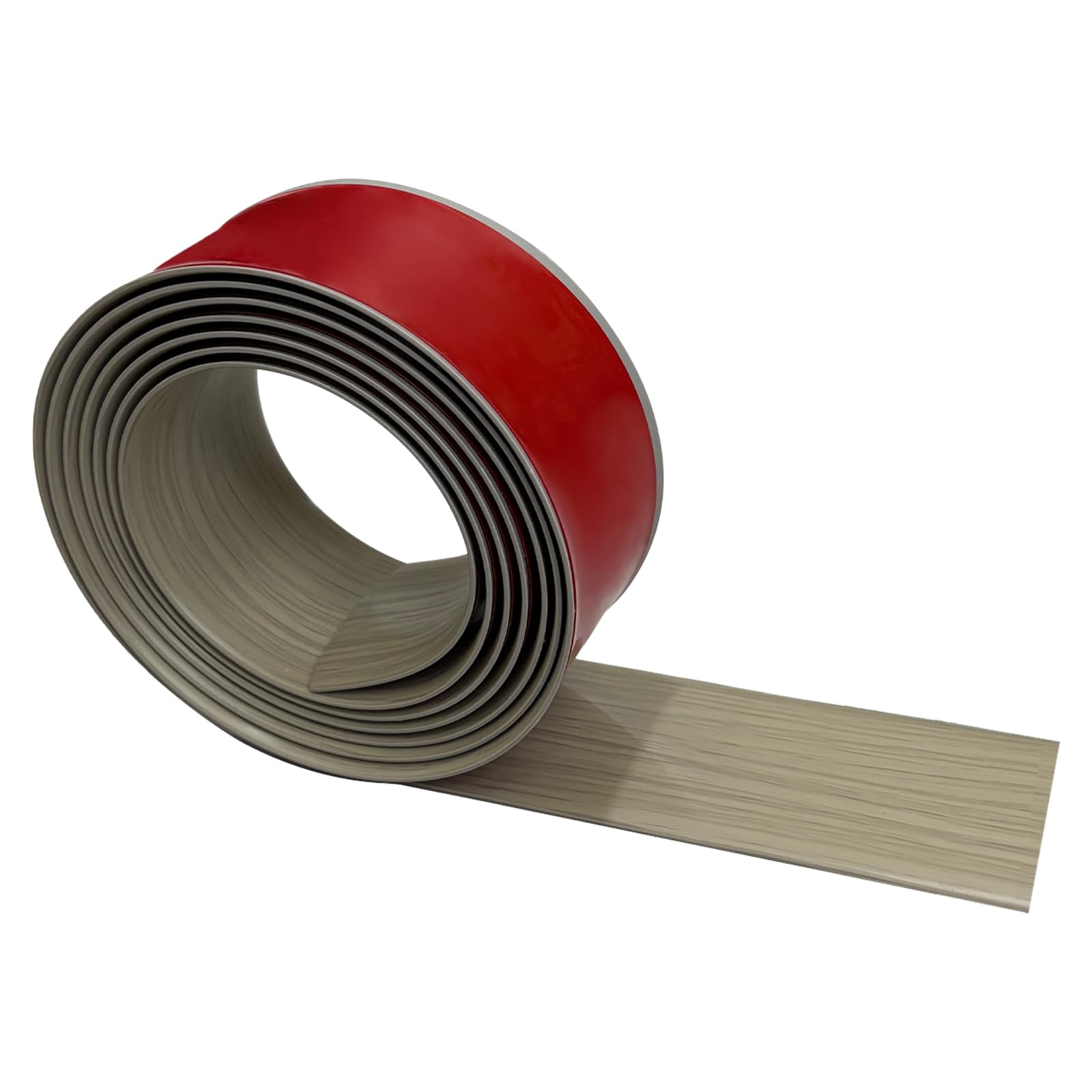 Vinyl Floor Transition Strip Self Adhesive 2"*20' Light Gray Wood Grain Divider Flooring Strips For Uneven Floors  Carpet Tiles(20ft 2in Grain)