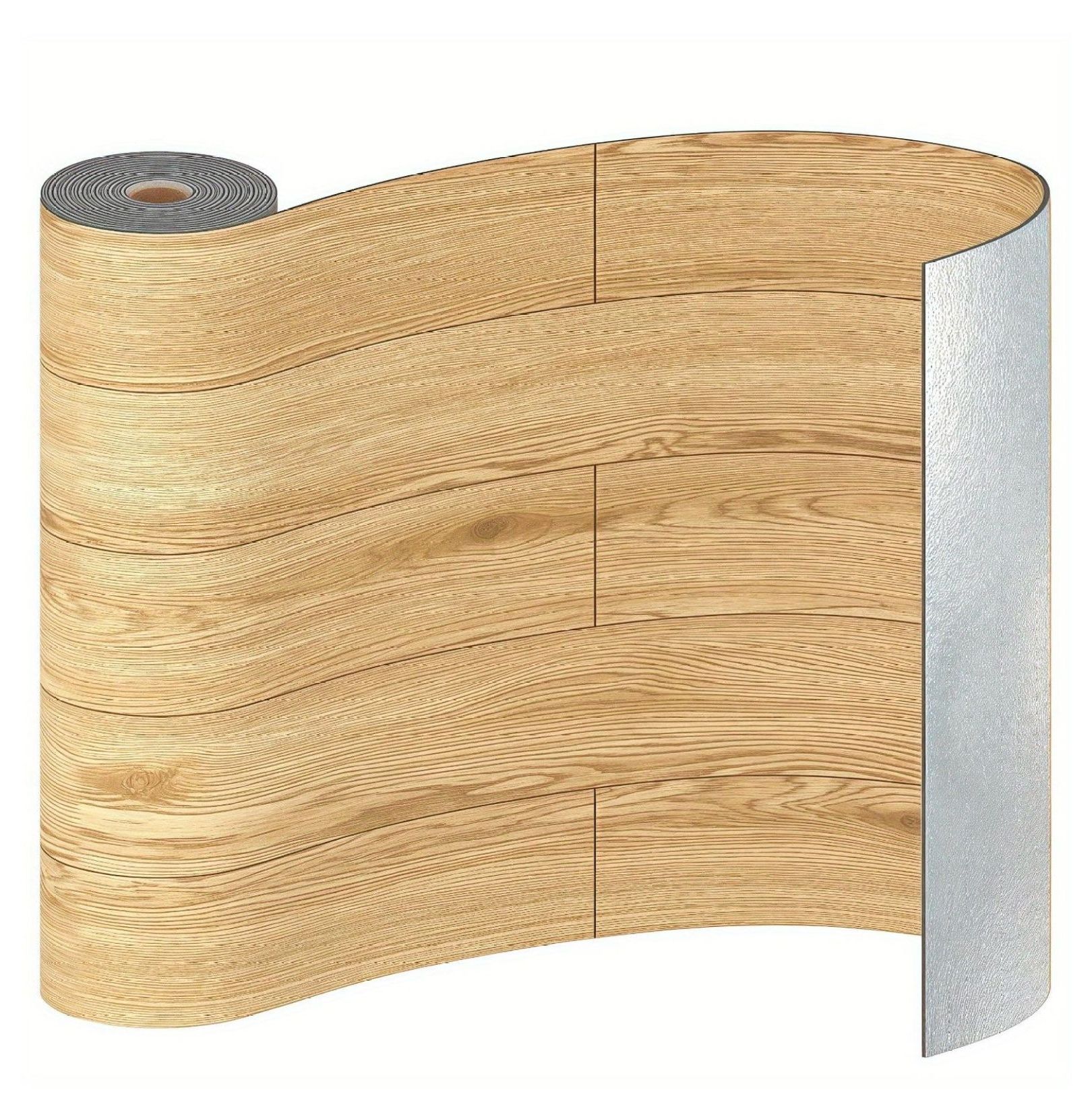 Vinyl Flooring Roll, Wood Grain Peel and Stick Floor Tiles 24"x 118"/19 Sq.Ft, Wear-Resistant and Waterproof Vinyl Plank Flooring for Bedroom Living Room Kitchen RV Office, Nature Wood