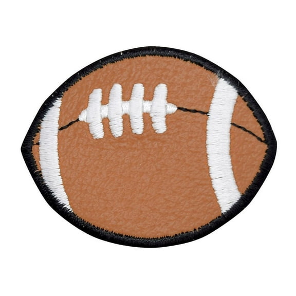 Vinyl Football - Brown/White - Iron on Applique/Embroidered Patch