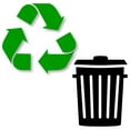 thumbnail image 1 of Vinyl Friend Recycle and Trash Sticker Logo Style 2 Symbol to Organize Trash cans or Garbage containers and Walls - 5 Sizes 12 Colors Sticker (Small - Reversed - Green/Black), 1 of 1