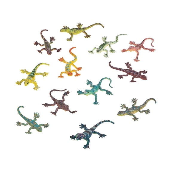 Vinyl Glitter Lizards - Toys - 24 Pieces