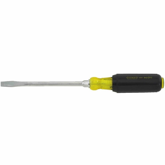 Vinyl Grip Standard Tip Screwdrivers, 5/16 in, 10 5/16 in Long, Rounded Blade