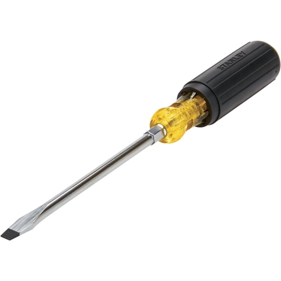 Vinyl Grip Standard Tip Screwdrivers, 5/16 in, 10 5/16 in Long, Rounded Blade