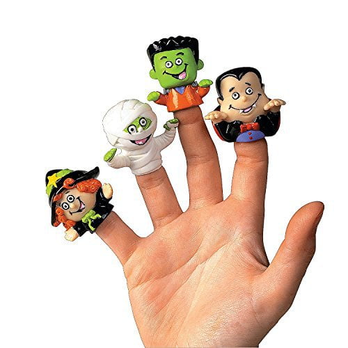 Vinyl Halloween Character Finger Puppets - Party Favors - 12 Pieces