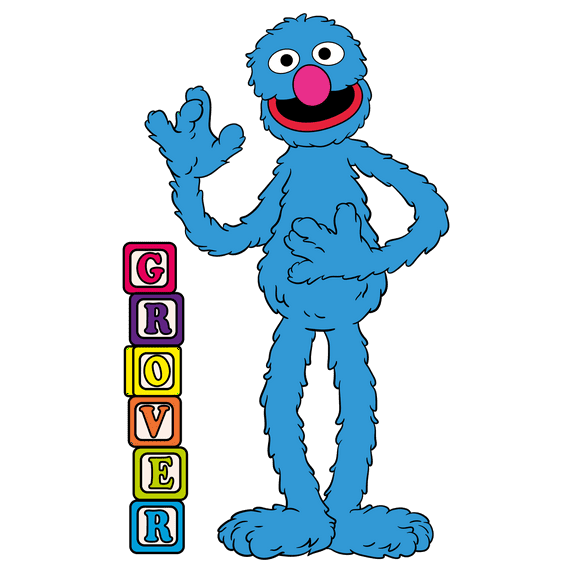 Ds Designs Cute Furry Little Monster Grover Wall Sticker