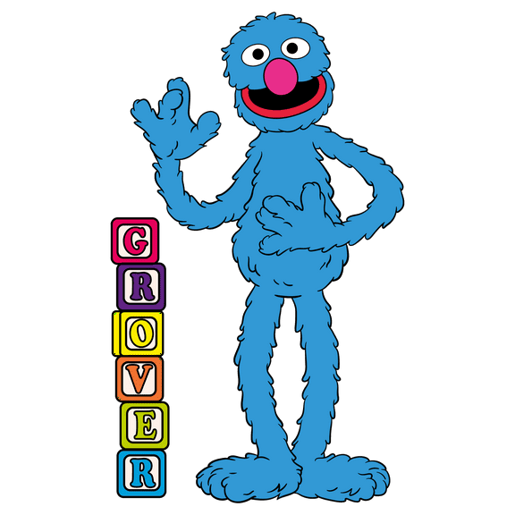 Ds Designs Cute Furry Little Monster Grover Wall Sticker