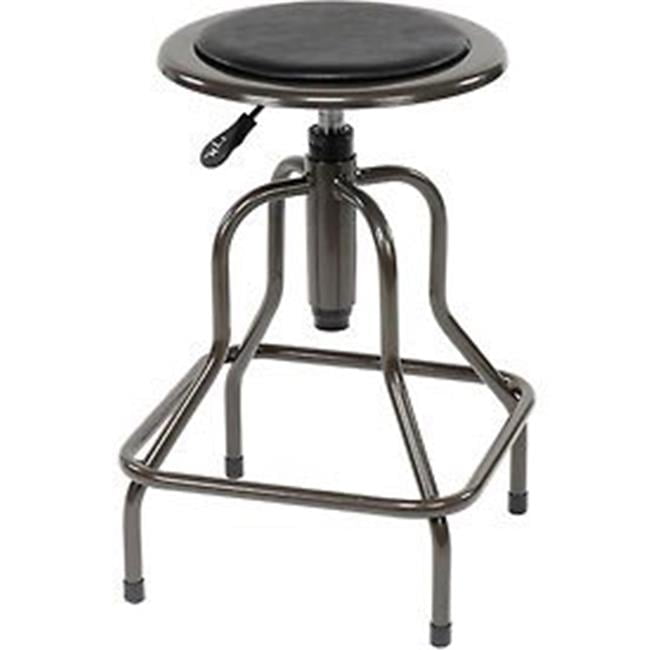 Adjustable Black Vinyl and Steel Industrial Stool