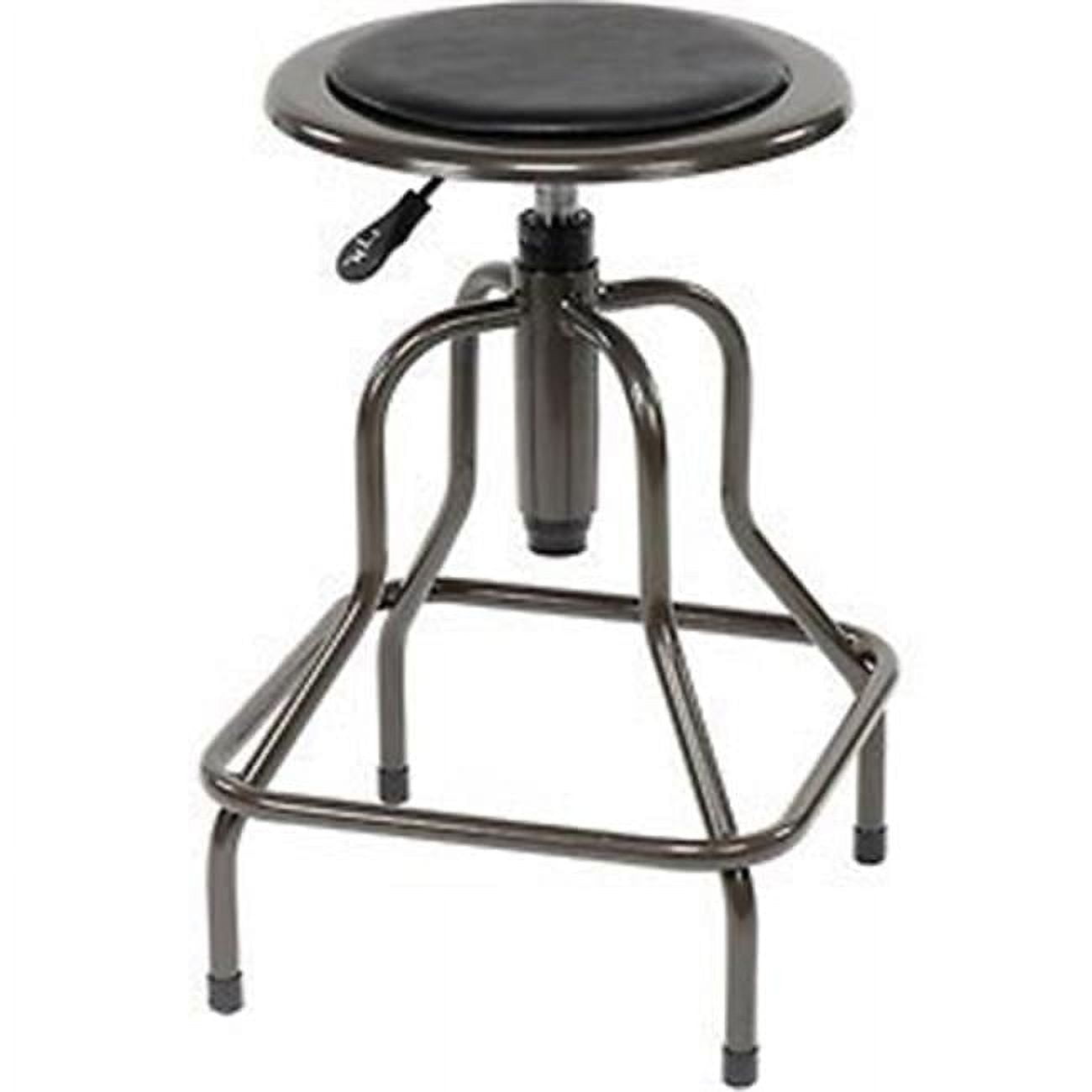 Adjustable Black Vinyl and Steel Industrial Stool