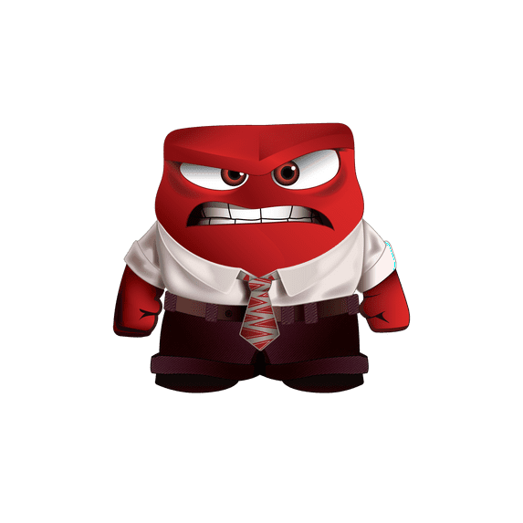 Vinyl Inside Out Anger Decor Design Adhesive Wall Decal - 12" x 20" Home Art Riley's Red Angry Mad Emotion Decoration Living Room Children's Room Computer Animated Film Removable Sticker - Multicolor