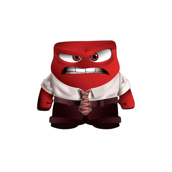 Vinyl Inside Out Anger Decor Design Adhesive Wall Decal - 19" x 30" Home Art Riley's Red Angry Mad Emotion Decoration Living Room Children's Room Computer Animated Film Removable Sticker - Multicolor