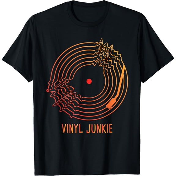 Vinyl Junkie - Vintage Classic Vinyl Records Collector Lover T-Shirt