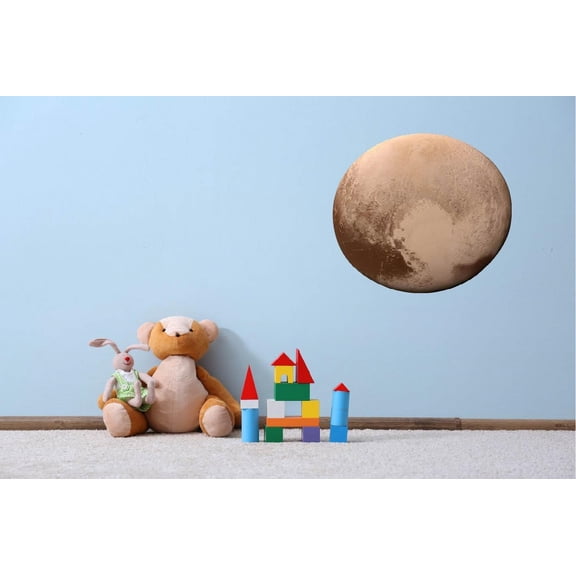 Vinyl Kids Bedroom Living Room Pluto Decor Design Icy Dwarf Planet Wall Decal Sticker - 10" x 10" Removable Home Art Ninth Planet From Sun Ruler Of The Underworld Mythology Adhesive Decoration