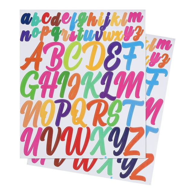 Vinyl Letter Stickers, 10 Sheets 1 Inch 2 Inch Capital Alphabet Sticker Self Adhesive Letter Decals, Multicolor