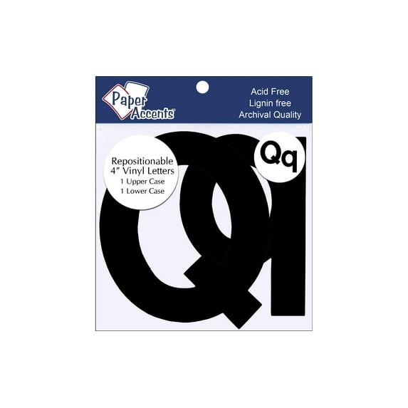 Vinyl Letters Removable Adh 4" Qq 2pc Black