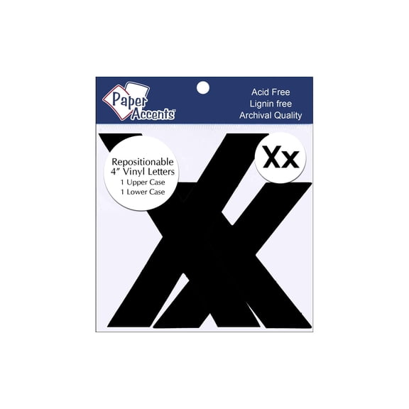 Vinyl Letters Removable Adh 4" Xx 2pc Black