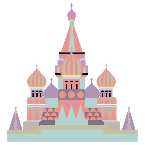 Vinyl Living Room 20" x 21" Saint Basil's Cathedral Adhesive Wall DÃ©cor Sticker Colorful Building Design Home Living Room Removable Famous Tourist Landmark Wall Decal