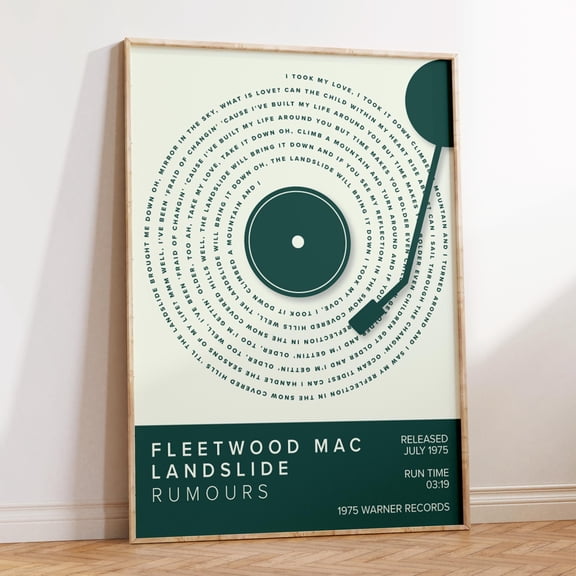 Vinyl Lyrics Poster Song Poster Music , Poster Print Only