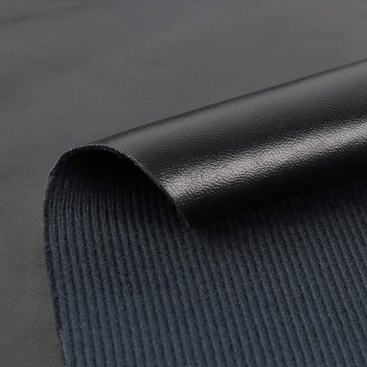 Vinyl Marine Leather Fabric - 54" Marine Vinyl Faux Leather Sheets 0.8mm Thick Soft Waterproof Material for Automotive,Boat,Headliner,Crafts, Chairs,DIY Sewing - Black