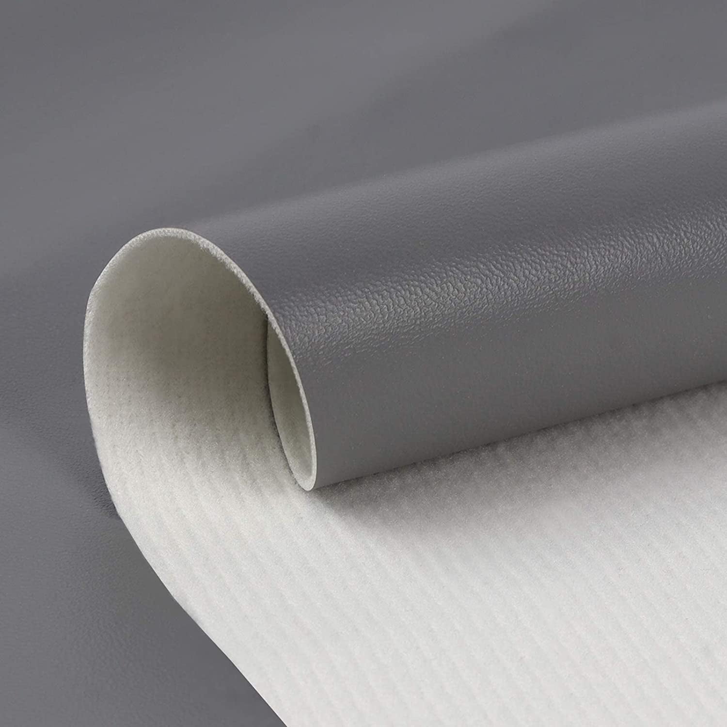 Vinyl Marine Leather Fabric - 54" Marine Vinyl Faux Leather Sheets 0.8mm Thick Soft Waterproof Material for Automotive,Boat,Headliner,Crafts, Chairs,DIY Sewing - Gray