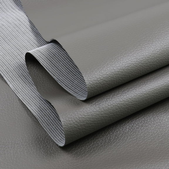 Vinyl Marine Synthetic Leather Fabric - 55"W Waterproof Vinyl Material 0.6mm Thick Soft Upholstery Leather Sheets for Car Headliner Furniture Sofa Boat Replacement Renovate - Grey
