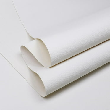 Vinyl Marine Synthetic Leather Fabric - 55"W Waterproof Vinyl Material 0.6mm Thick Soft Upholstery Leather Sheets for Car Headliner Furniture Sofa Boat Replacement Renovate - White
