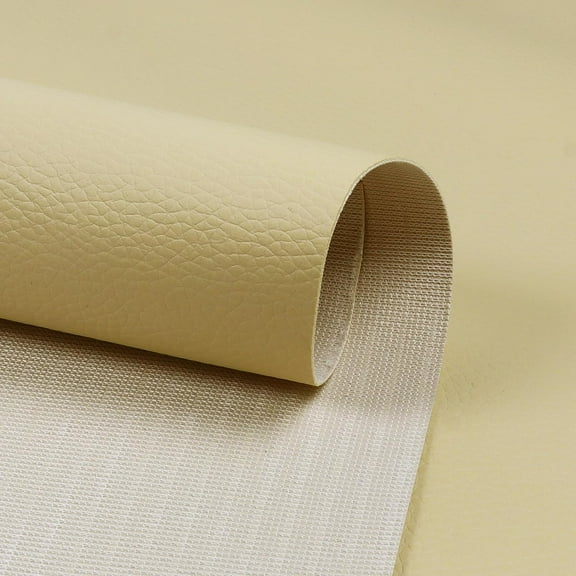 Vinyl Marine Synthetic Leather Fabric - 55"W Waterproof Vinyl Material 0.6mm Thick Soft Upholstery Leather Sheets for Car Headliner Furniture Sofa Boat Replacement Renovate - Beige