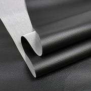 Vinyl Marine Synthetic Leather Fabric - 55W Waterproof Vinyl Material 0.6mm Thick Soft Upholstery Leather Sheets for Car Headliner Furniture Sofa Boat Replacement Renovate - Black