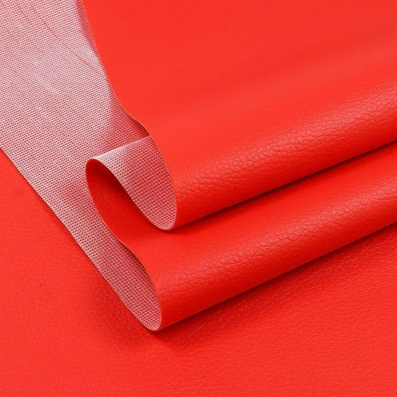Vinyl Marine Synthetic Leather Fabric - 55"W Waterproof Vinyl Material 0.6mm Thick Soft Upholstery Leather Sheets for Car Headliner Furniture Sofa Boat Replacement Renovate - Red