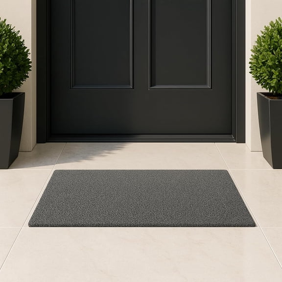 Vinyl Mesh Entry Mat 3’3” x 2’ – Gray Heavy-Duty Open-Back Mat with Scraper Design for Cleaner, Drier Entrances| Indoor/Outdoor Drainage