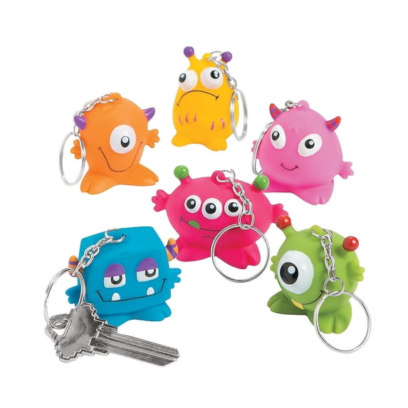 Vinyl Monster Key Chain - Party Favors - 12 Pieces