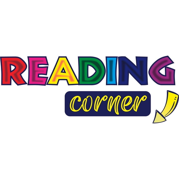 Vinyl Multi-colored Reading Corner Quotes Decor Design Adhesive Home Wall Lettering Decal Sticker | 16" x 40" Kids Bedroom Living Room Removable Study Area Library Art School Wall Decoration