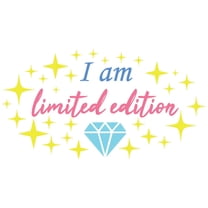 Vinyl Multicolored Girly Girl Decoration Kids Teen Bedroom Removable Wall Decal Quotes - I Am Limited Edition | 19" x 30" Home Living Room Inspirational Quotes Lettering Art Design Wall Sticker