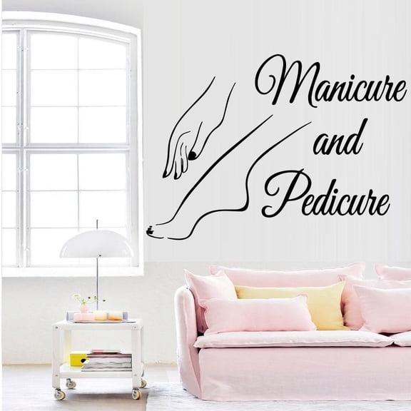 Vinyl Nail Wall Sticker Decal Pedicure Nail Salon Manicure Art Murals 58x81cm