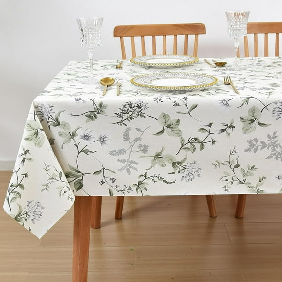 Vinyl Oilcloth Tablecloth Rectangle Spillproof Wipeable Stainproof PVC Plastic Waterproof Tablecloths for Birthday,Christmas,Banquet Kitchen Dining Tablecloth - 54 x 84 Inch