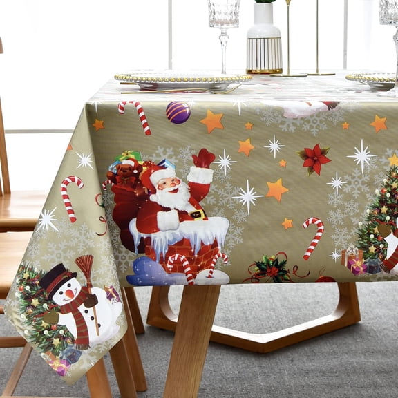 Vinyl Oilcloth Tablecloth Rectangle Wipeable Peva Waterproof PVC Heavy Duty Stainproof Spillproof Large Tablecloth Farm Banquet BBQ White 9 ft 60x 102 Inch