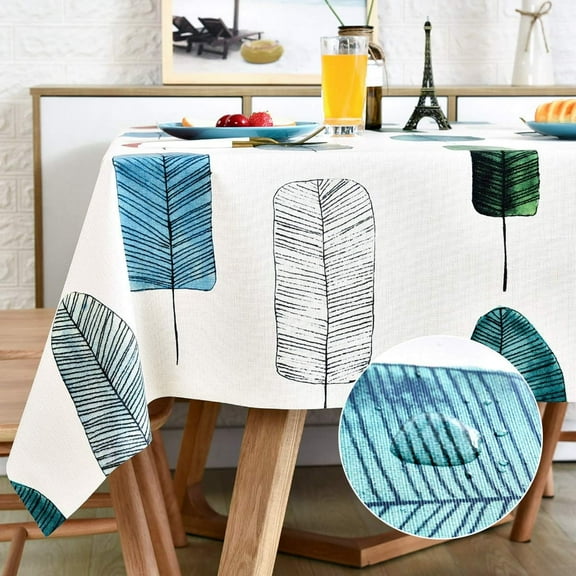 Vinyl Oilcloth Tablecloth Rectangular Spillproof Waterproof Wipeable PVC Plastic Large Tablecloths for Card Table Tablecloth - Bird Silver Gray 52 x 78 Inch