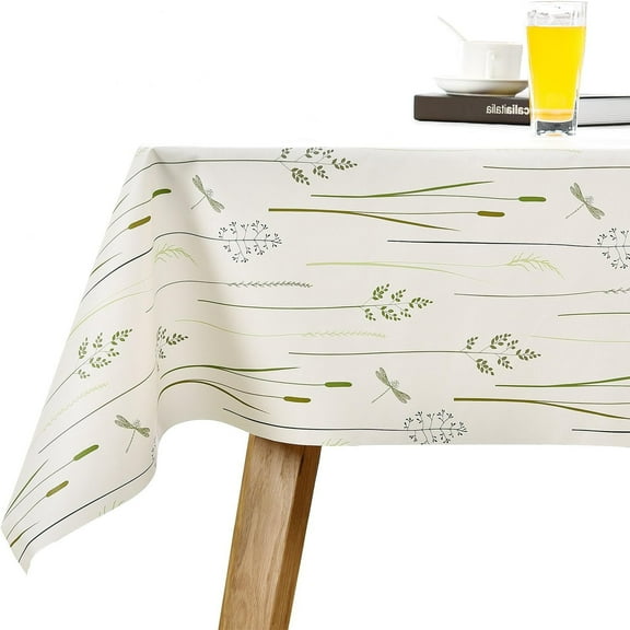 Vinyl Oilcloth Tablecloth Rectangular Spillproof Waterproof Wipeable PVC Plastic Large Tablecloths for Card Table Tablecloth - Bird Silver Gray 54 x 72 Inch