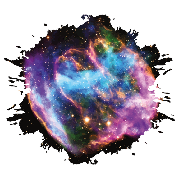 Vinyl Outer Space Stars Nebula Paint Splat Decor Adhesive Living Room Kids Bedroom Wall Art Decal Design - 22" x 28" Removable Home Celestial Bodies Stellar Galaxies Stars Milky Way Decoration Sticker