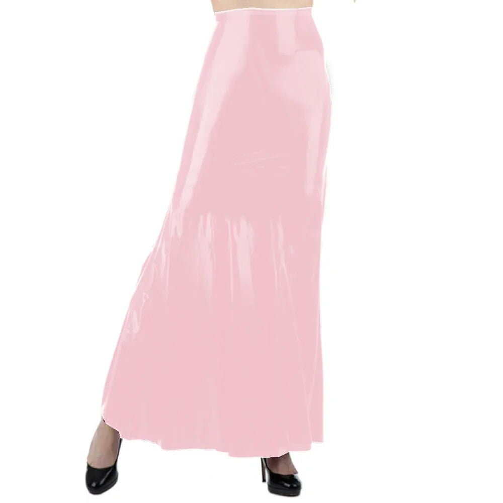 Midi Skirt Vinyl Ruched Skirt Plus Size Midi Skirt In Pink Plus