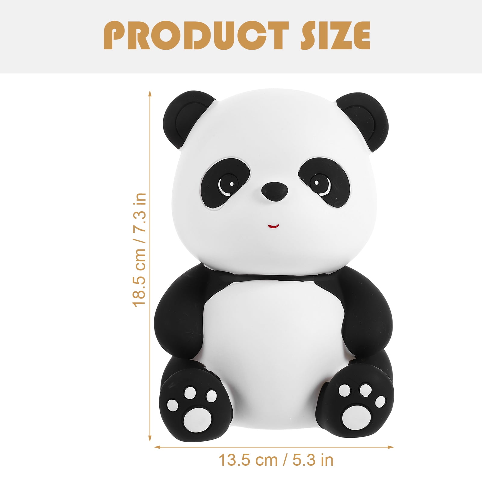 Vinyl Panda Piggy Bank Unbreakable Sitting Panda Shaped Coin Money Bank ...