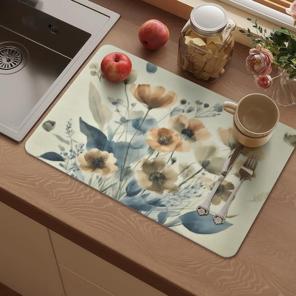 Vinyl Placemats - Heat Resistant Washable Place Mats Waterproof Non-Slip Wipeable Table Mats for Dining Table Decor, Spring Outdoor Plastic Placemat