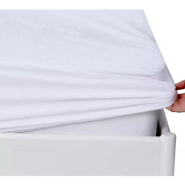 King Size Vinyl Waterproof Mattress Protector Fitted, Breathable, Bed