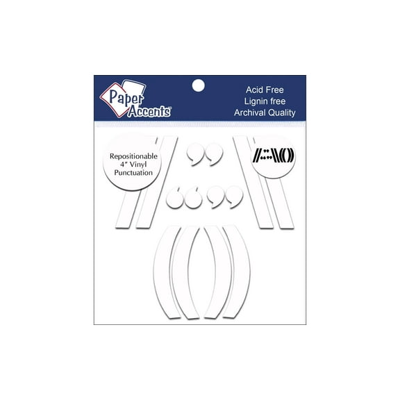 Vinyl Punctuation Removable Adh 4" 2ea(,)/"White
