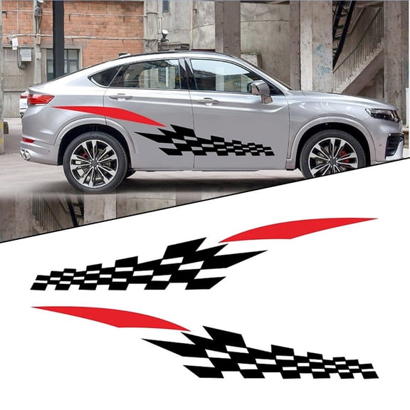 Vinyl Racing Body Lattice Graphics Side Stripes Decal Stickers for Car SUV Truck