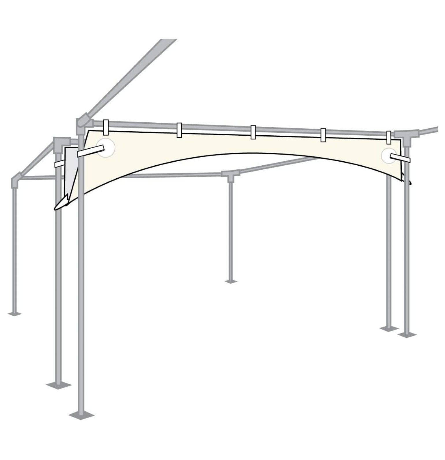 Vinyl Rain Gutters for High Frame Canopy Tents 30' Foot Heavy